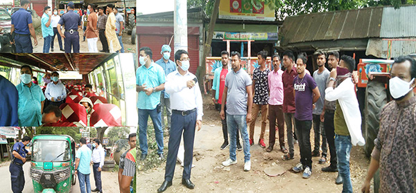 হোমনায় স্বাস্থ্যবিধি অমান্য ও পরিবহনে অতিরিক্ত ভাড়া আদায়ে জরিমানা