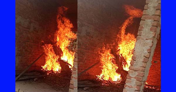 বীর মুক্তিযোদ্ধার জায়গা দখল বাধা দেওয়ায় বাড়ীতে অগ্নিসংযোগ ধারালো অস্ত্র দিয়ে মাথায় আঘাত