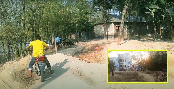পীরগঞ্জে সরকারি পাকা রাস্তা কেটে যোগাযোগ বিচ্ছিন্ন করার অভিযোগ