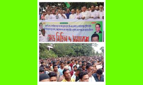 মতলব উত্তরে বিএনপির বিক্ষোভ মিছিল ও সমাবেশ অনুষ্ঠিত ঢাকায় বসে নয়, রাজপথে থেকে রাজনীতি করতে হবে -বিএনপি নেতা তানভীর হুদা
