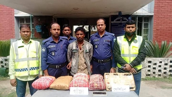 কাউনিয়ায় থানা পুলিশ কর্তৃক বিপুল পরিমান গাঁজা ও ফেনসিডিল উদ্ধার