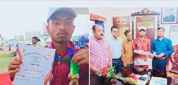 লং জাম্পে দেশ সেরা ফুলবাড়ীর সিয়ামকে বিদ্যালয় ও প্রশাসনের ফুলেল শুভেচ্ছা