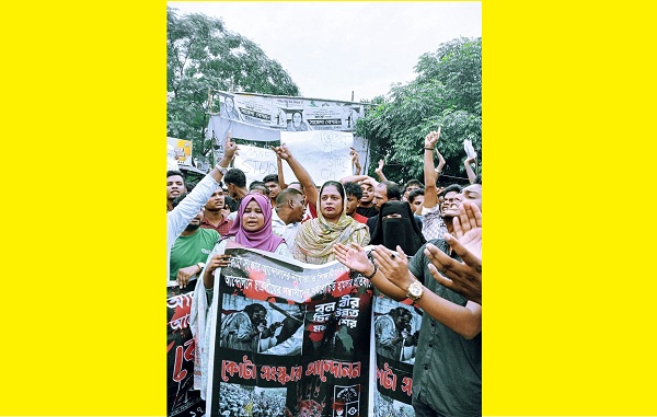 হোমনায় বিক্ষোভ মিছিল করেছে শিক্ষার্থীরা