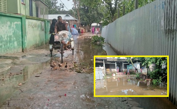 ইসলামপুর পৌরসভার মধ্য দরিয়াবাদে ড্রেনেজ সংকটে জনদুর্ভোগ চরমে
