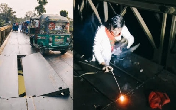 মুরাদনগরে ব্রীজের পাটাতন ভেঙে ভোগান্তি:রাতেই মেরামত করালেন কায়কোবাদ